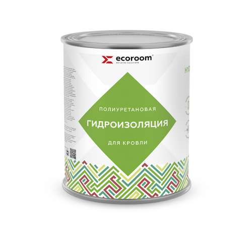 Гидроизоляция Ecoroom Hydroneed Roof, 1 кг, полиуретановая для кровли, банка